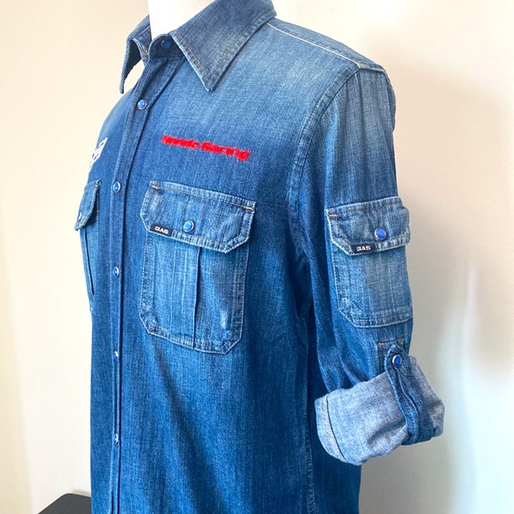 Gas Honda Racing Mens Denim Shirt - Picture 12 of 16